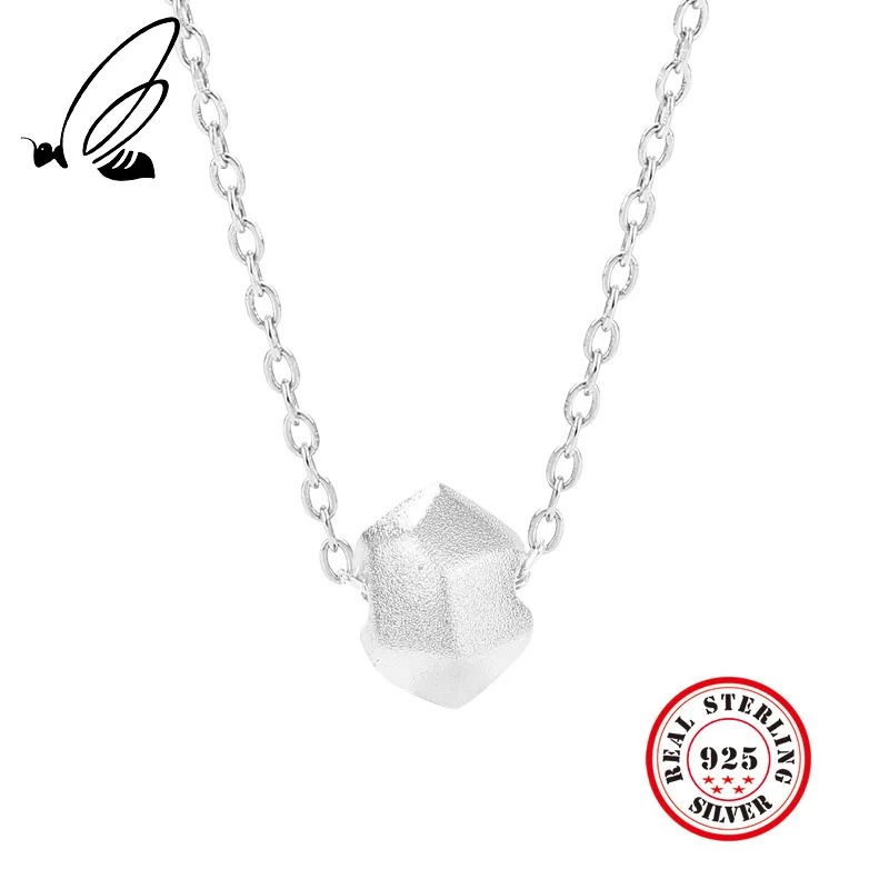 

100% 925 Solid Sterling Silver Irregular Geometric Pendant Necklace Chain Women Charm Fine Jewelry Anniversary Party