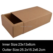 15 шт. 25,2x15,2x6,2 см Крафт-короб для бумаг коричневый крафт-бумаги ручной работы подарочные наборы конфет индивидуальные коробки