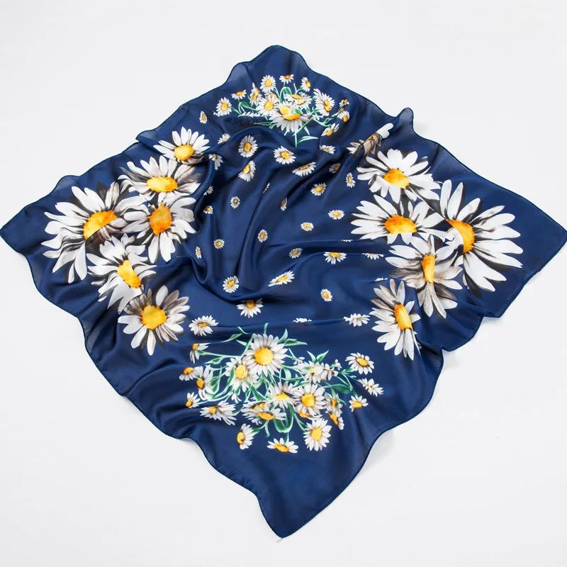 

Cute Scarves for Women Neckerchief Fashion Printed Bandana Silk Satin Scarf Office Headband Small Square Shawl Hijab Wraps 70*70