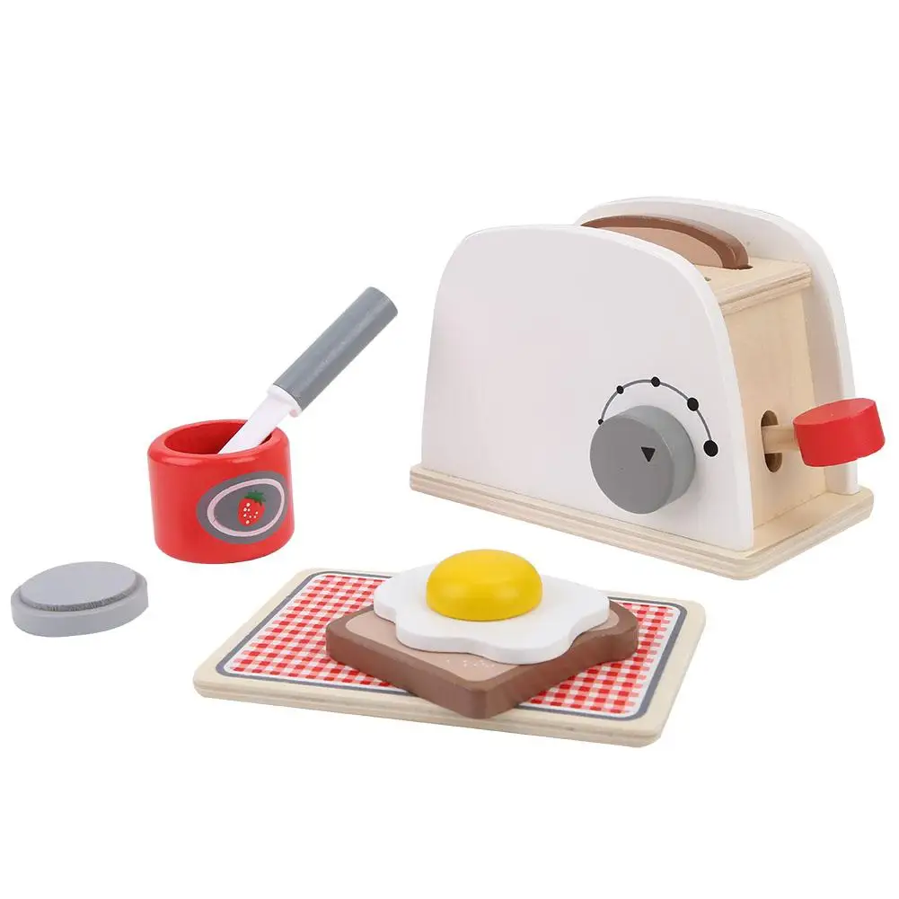 

ESTINK Wooden Popup Toaster Kids Toy Pretend Play Kitchen Set with Accessories