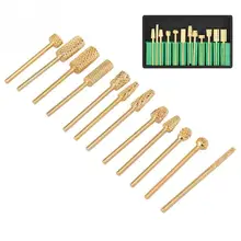 12 шт./компл. гвоздь бор, фрезы, насадки шлифовальный набор золотой сплав вольфрама сталь маникюр уход педикюр набор инструментов гвозди аксессуары