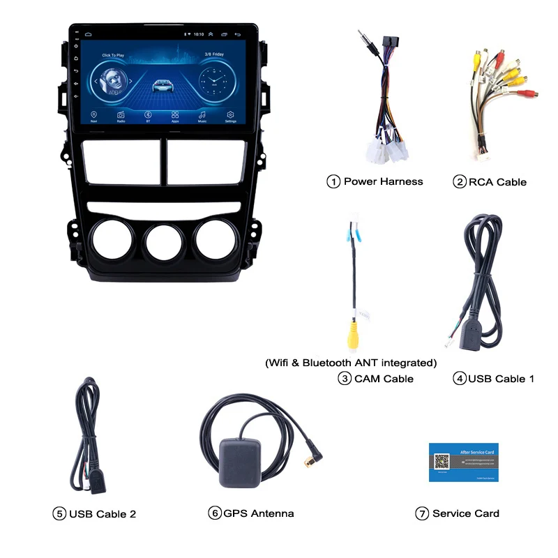 Excellent 9 inch Android 8.1 Car DVD Player GPS Navigation Multimedia For Toyota Vios Yaris Radio 2018 2