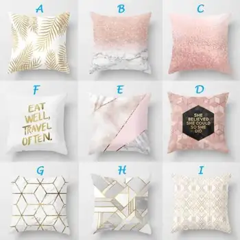 

Faroot Gold Shining Printed Polyester Throw Pillow Case Home