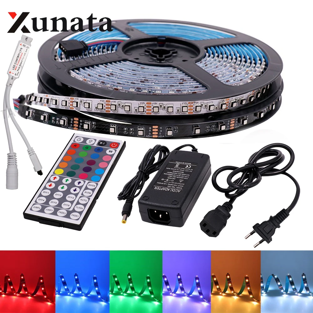 XUNATA 5 м RGB Светодиодная лента Водонепроницаемая 12 в 60 светодиодов/м 120 3535 гибкая