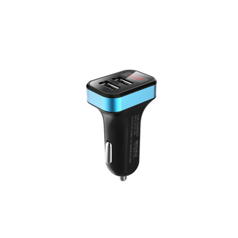 Двойной USB порт автомобильное зарядное устройство 2.1A адаптер с цифровым вольтметр датчик дисплей для прикуривателя DC 12 V-24 V