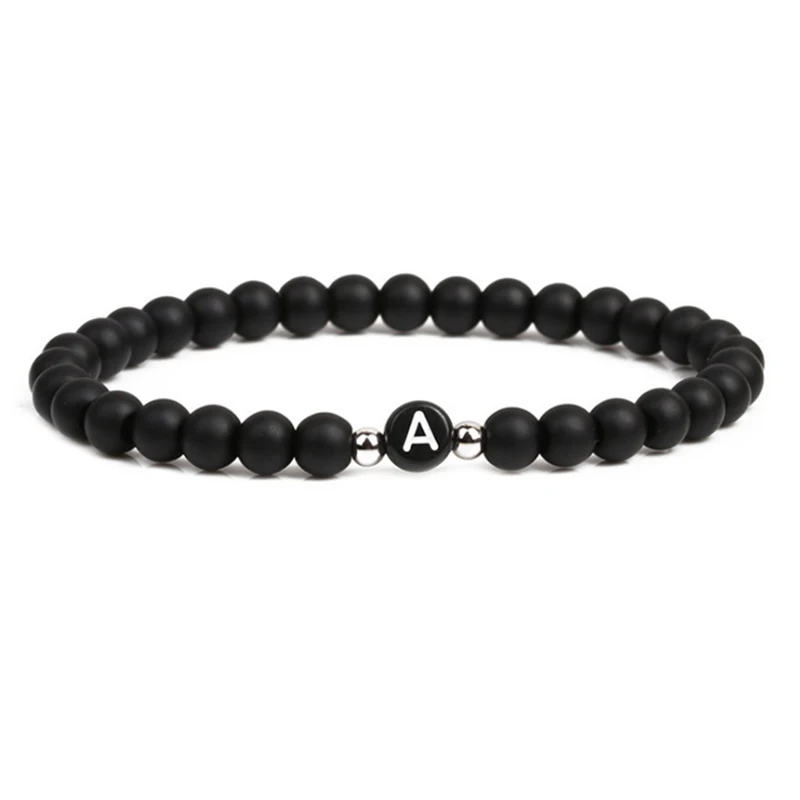 

Fashion Letter Simple Black Beads Bracelet & Bangle For Women Adjustable Name Bracelets Pulseras Mujer Jewelry Dropshipping