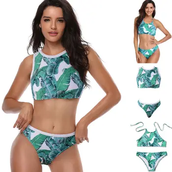 

Summer Sexy Women 2Pcs Sets High Waist Bikini Set Push Up Swimsuit Bathing Suit Swimwear Beach Wear