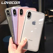 Прозрачный противоударный чехол LOVECOM с рамкой для iPhone 11 Pro Max XR XS Max 6 6S 7 8 Plus X чехол из мягкого ТПУ для задней панели телефона