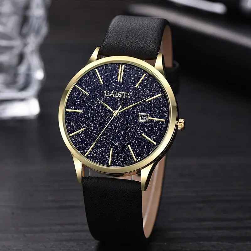 

Fashion Noble Loose Powder Watch High Quality PU Belt Quartz Watch Multi-function With Calendar Watch