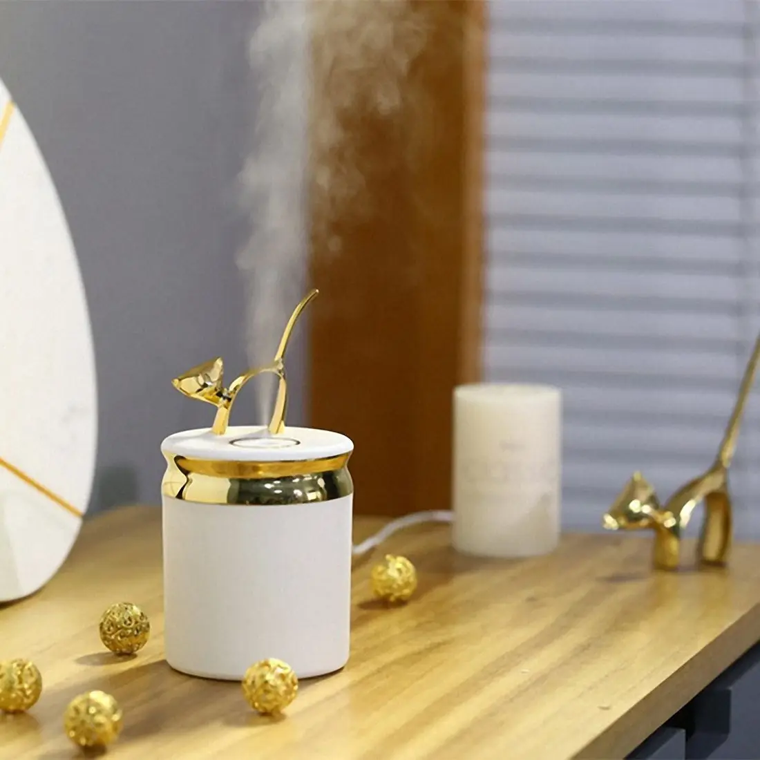

180ML mini creative Q cat humidifier usb mini ultrasonic bottle nebulizer cartoon colorful night light humidifier