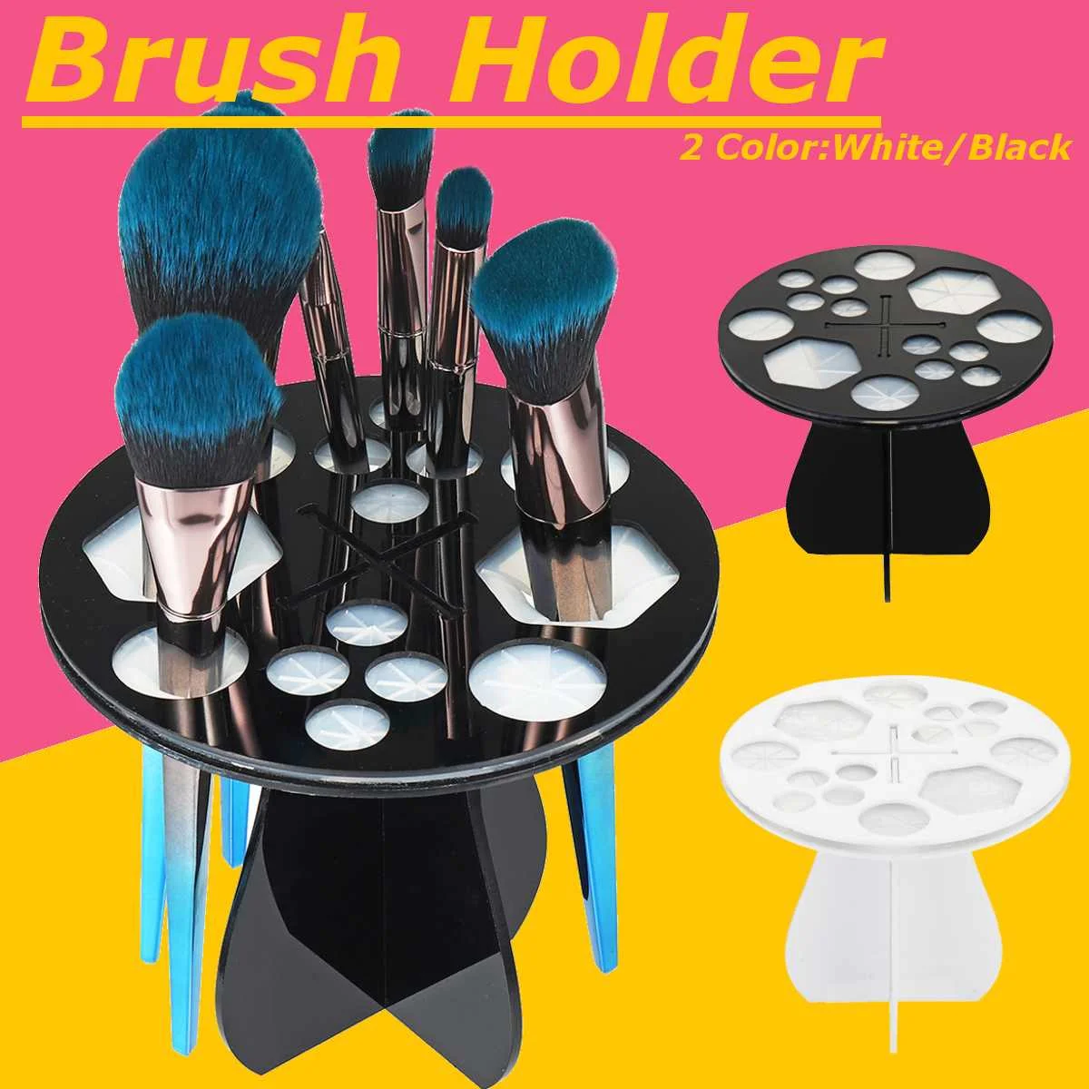 14 Hole Makeup Brush Set Dry Rack Drying Brushes Shelf Multifunction