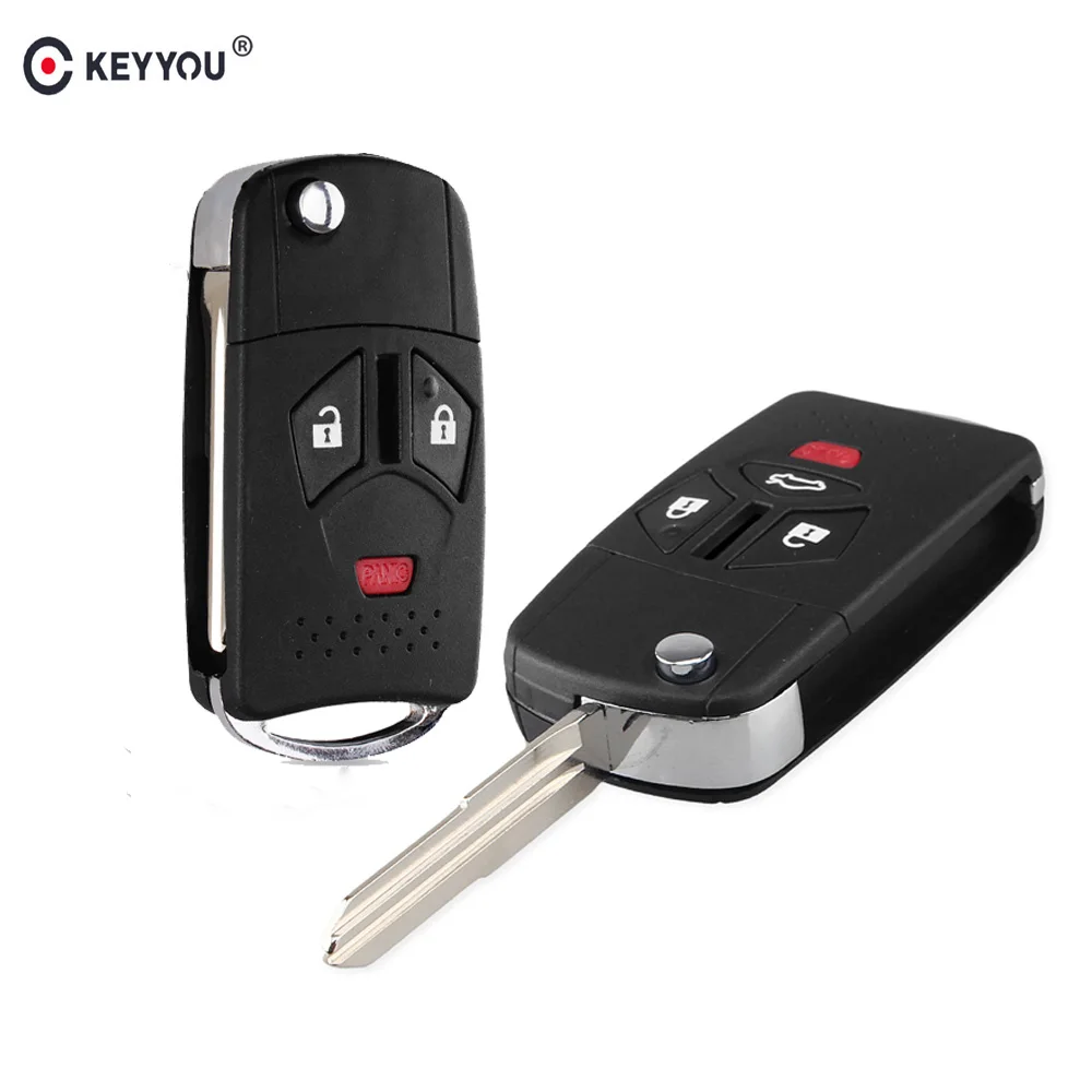

KEYYOU Modified Remote Flip Folding Key Shell Case Keyless Fob Fit For Mitsubishi Galant Eclipse Lancer 3/4 Buttons