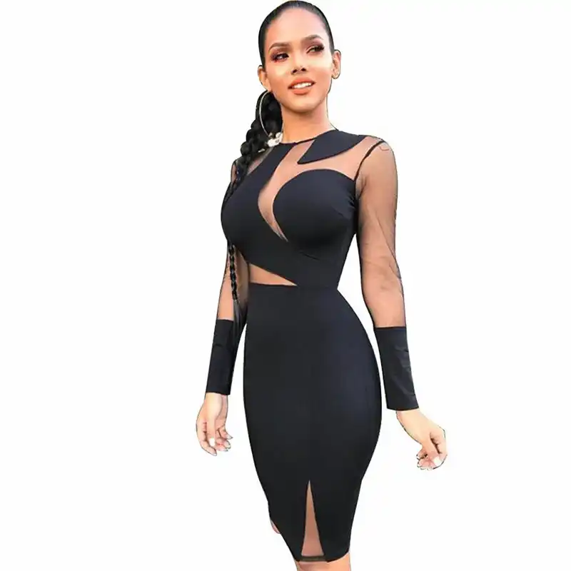 black secy dress