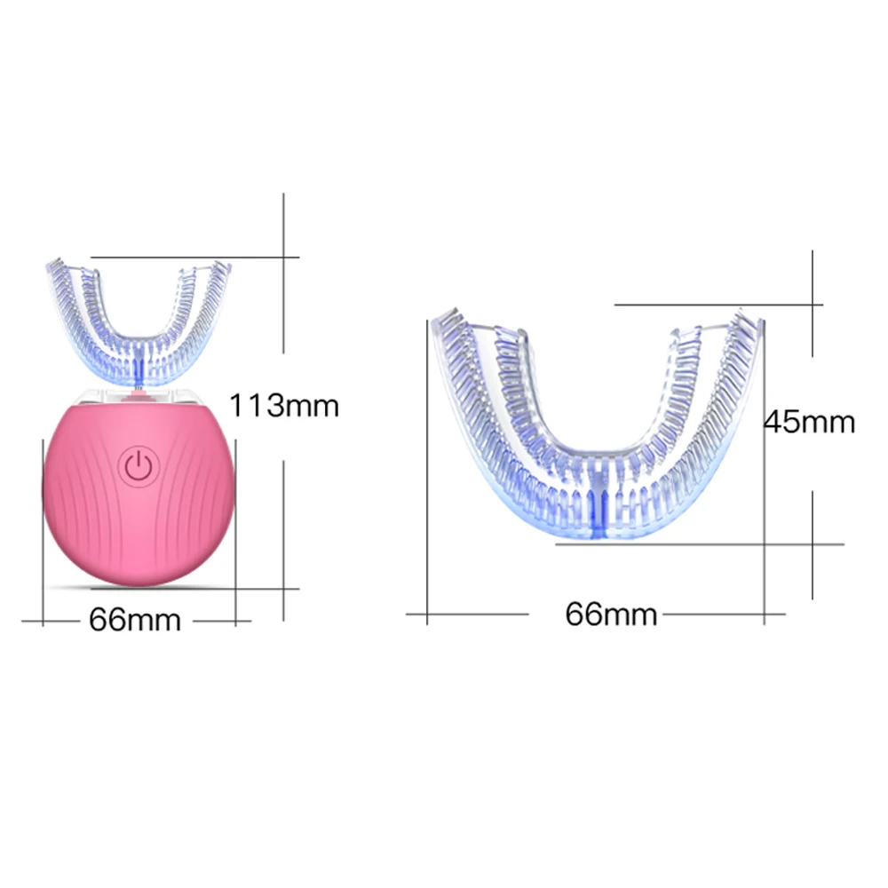 Электрическая 360 градусов Автоматическая дезинфекция U Таймер в форме повара ультра звуковая Силиконовая зубная щетка Беспроводная перезаряжаемая 3 режима отбеливание зубов