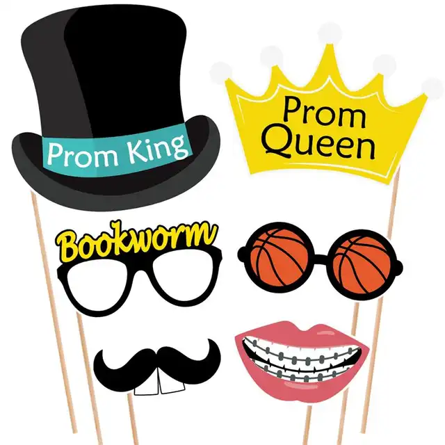 Tinksky 18pcs Class Reunion Photo Booth Props Kit High School