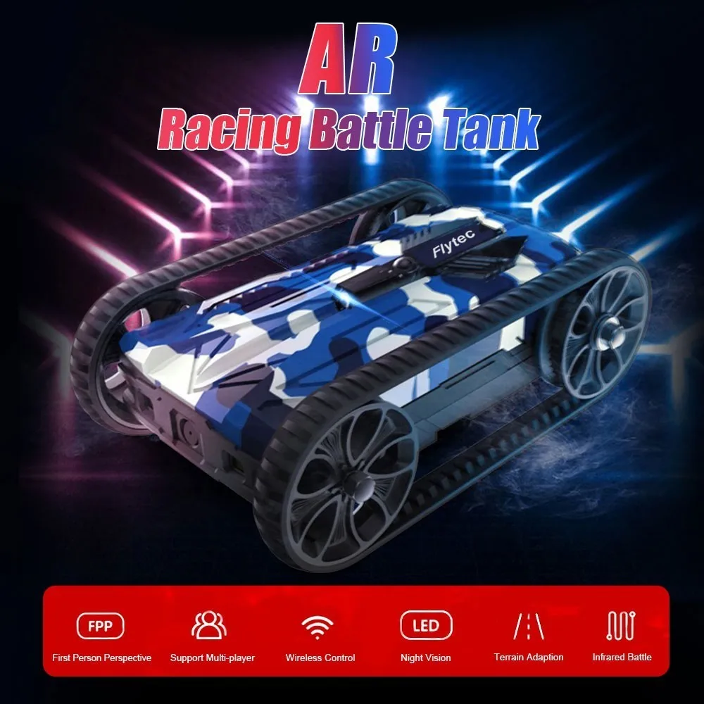 Flytec RC Tank AR Infrared Battle Tanks 480P WiFi FPV Image Transmission App Control Remote Control Toys Crawler Tracked Vehicle