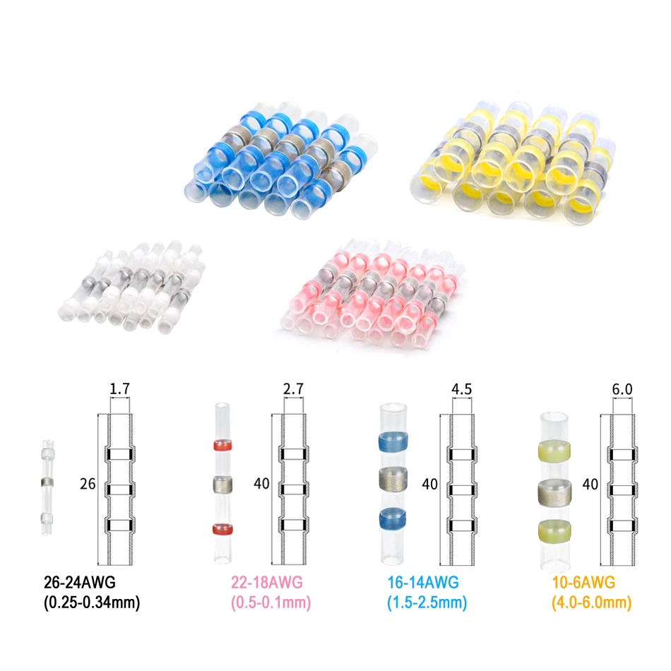 50 шт. и 100 шт. набор термоусадочных проводов соединители припоя рукава водонепроницаемые быстрые стыковые клеммы Терминатор Электрический электрик SST