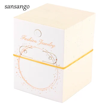 

100pcs 60*55mm Blank Paper "Fashion Jewelry" Ear Studs Card Hang Tag Jewelry Display Organizer Tag DIY Earring Stud Packing Card