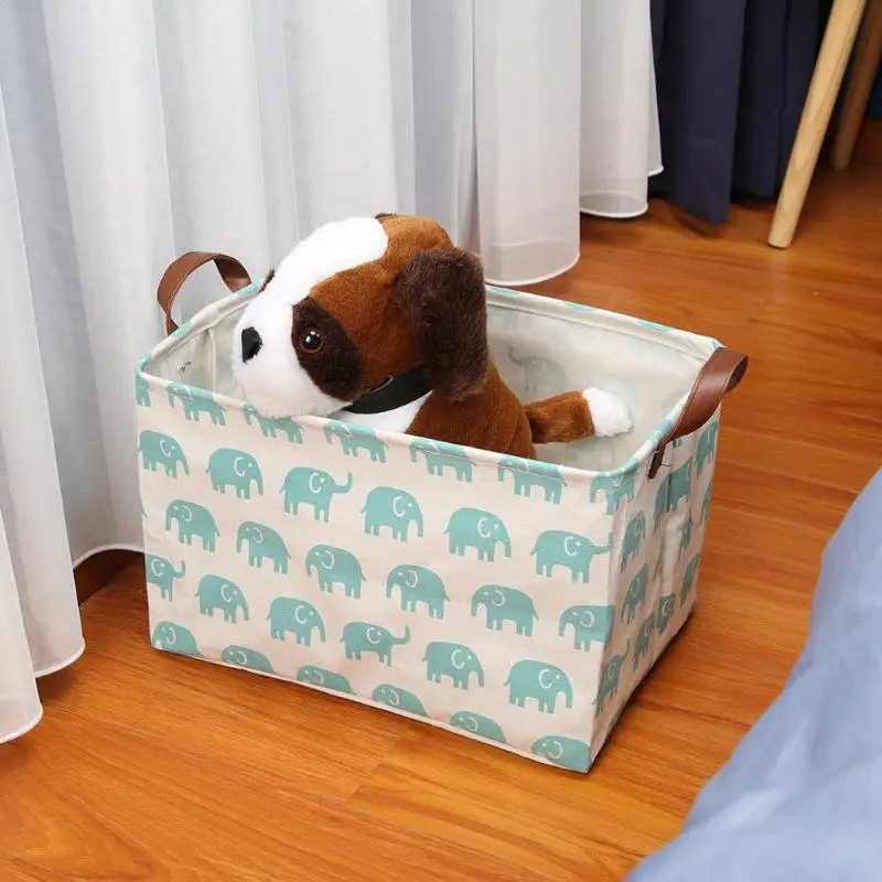 

New Canvas Folding Square Laundry Basket Kids Toys Dirty Clothes Storage Organizer Large Bucket Storage Clothing Toys Sundries