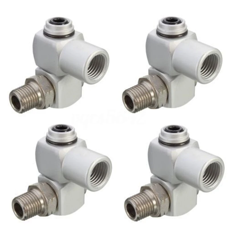 

4*Aluminum 1/4 BSP Air Hose Connector Adapter Joint Universal 360 Degree Swivel