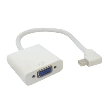 

10pcs/lot Right Angled 90 degree Mini DisplayPort DP Male to VGA RGB monitor Projector Cable Adapter White color