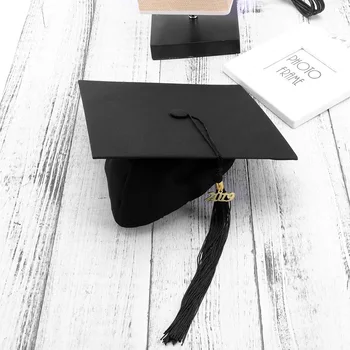 

Adjustable Adults Graduation Hat Cap Kindergarten Doctoral Cap Bachelor's Performance Cap Award Hat (Shuttle Definite Black)