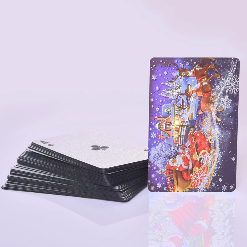 CHRISTMAS plastic Playing Cards Double sets Waterproof  PVC poker cards collection Durable creative gift game cards