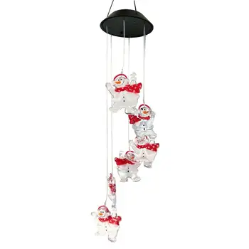 

Snowman Wind Chimes Solar Mobile LED Color Changing Wind Chime Wind Dangler Wind Spinner Lamp for Chime Wind Dangler Lamp