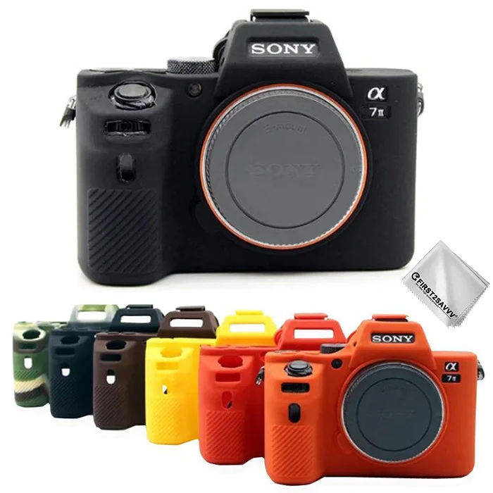 

New Soft Silicone Rubber Camera case bag for Sony ILCE Alpha a7 II a7R II a7S II A7M2 Protective Body Cover Skin +cleaning cloth