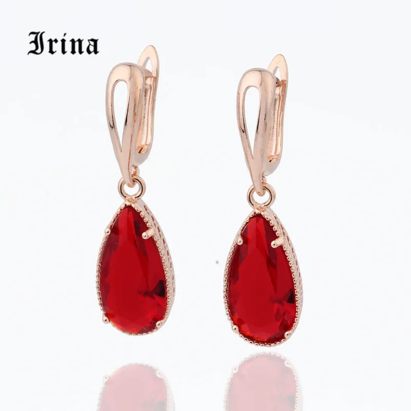 

Irina Creative Personality 10 color Jewelry Hollowed pattern Cubic Zirconia Earrings For Women Fashion charming Dangle Earring