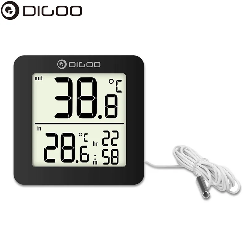 

New DIGOO DG-TH01 Mini LCD Digital Thermometer Multifunction Indoor Outdoor Probe Temperature Sensor Monitor for Smart Home