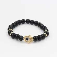 Натуральный черная бусина сплав для мужчин браслеты с орнаментами ювелирные изделия браслеты для женщин