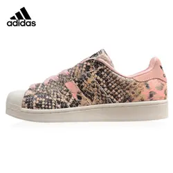 Adidas Superstar/Женская обувь для скейтбординга, розовые и коричневые износостойкие легкие дышащие Нескользящие кроссовки # S76419