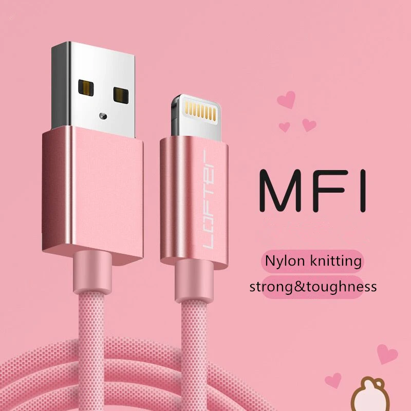 1 M ، MFI كابل بيانات + سريعة تهمة 2.4A ، ل iphone, ipad, بود ، مستقر و سريع ، مرونة سلك البيانات ، apple شركة شهادات آمنة