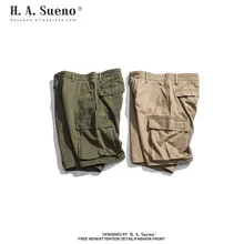 H. A. Sueno горячий стиль сафари мужские шорты свободные спортивные брюки карго для мужчин винтажная длиной выше колена шорты поддержка прямых поставок/5