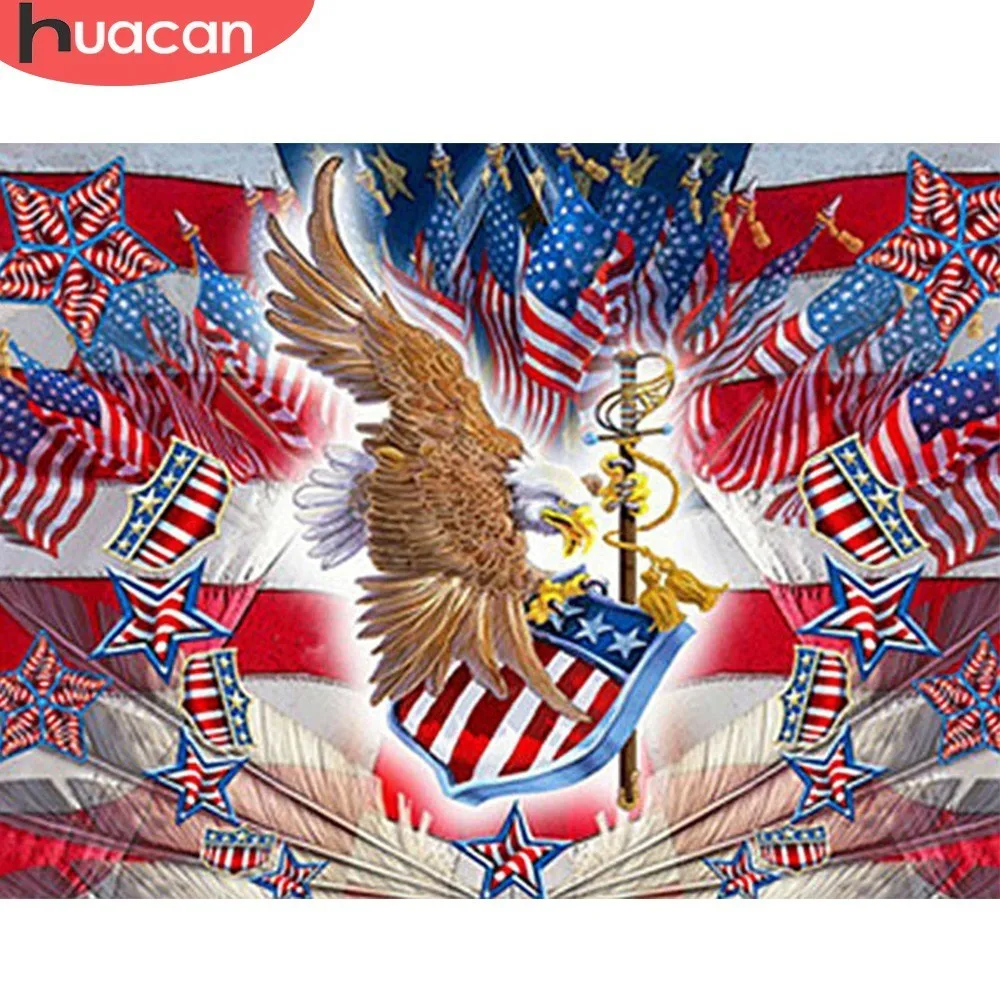 

HUACAN 5D DIY Diamond Painting Eagle Full Drill Square Diamond Embroidery Cross Stitch Animal Picture Of Rhinestone Home Decor