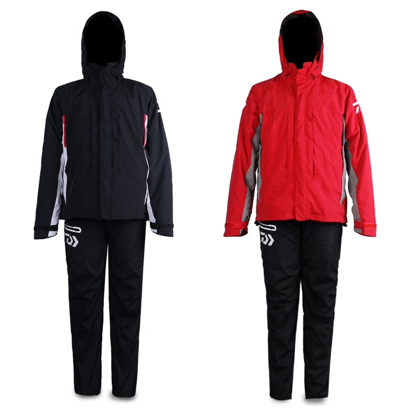 

1 Set Daiwa New Waterproof Fishing Clothing Sets Men Plus Thick Velvet Fishing Jacket Pant Clothes Outdoor Sportswear Suit