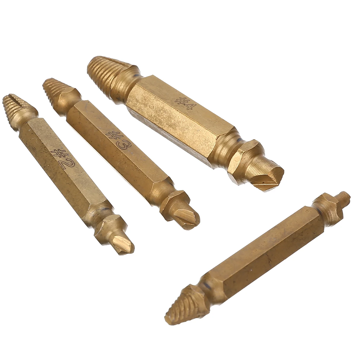 Mayitr 4pcs/set Titanium Damaged Screw Extractor Drill Bit Bolt Stud