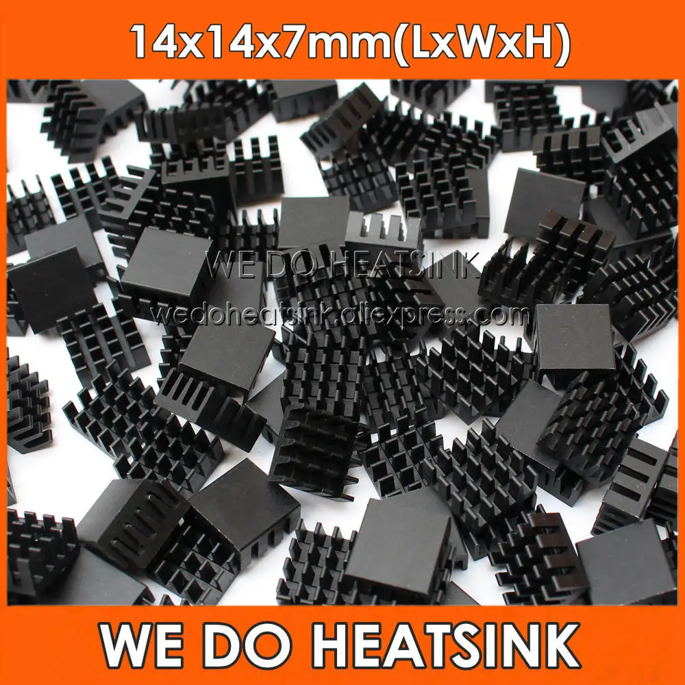 WE DO HEATSINK 14x14x7mm Aluminum Black Anodized RAM Heat Sink IC Memory Chip Heatsink Cooling Cooler | Компьютеры и офис