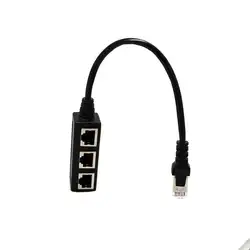 RJ45 сети 1 до 3 Порты и разъёмы Ethernet адаптер Splitter Jackiey RJ45 Мужской 3 Женский LAN Ethernet Splitter адаптер совместим