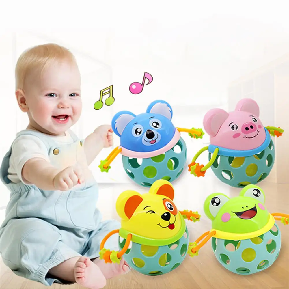 Hand Grasping Hole Bell Ring Ball Cute Animal Teether Rattle Toys for Kids Hand Grasping Hole Bell Ring Ball Cute Animal Teether Rattle Toys for Kids
