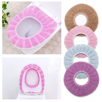 

Bathroom Closestool Seat Cover Velvet Coral Soft Cushion Warm Thickening Toilet Seat Cover Toilet Lid Pad O Ring Home Decoration