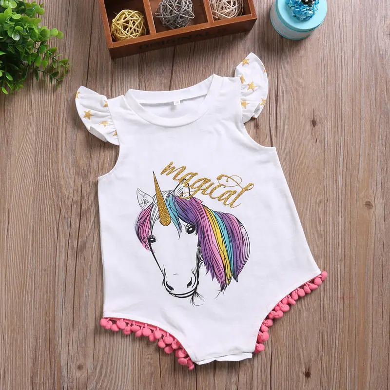 Infant Unicorn Matching Set Big Sister Tops Newborn Baby Girls Romper Bodysuit