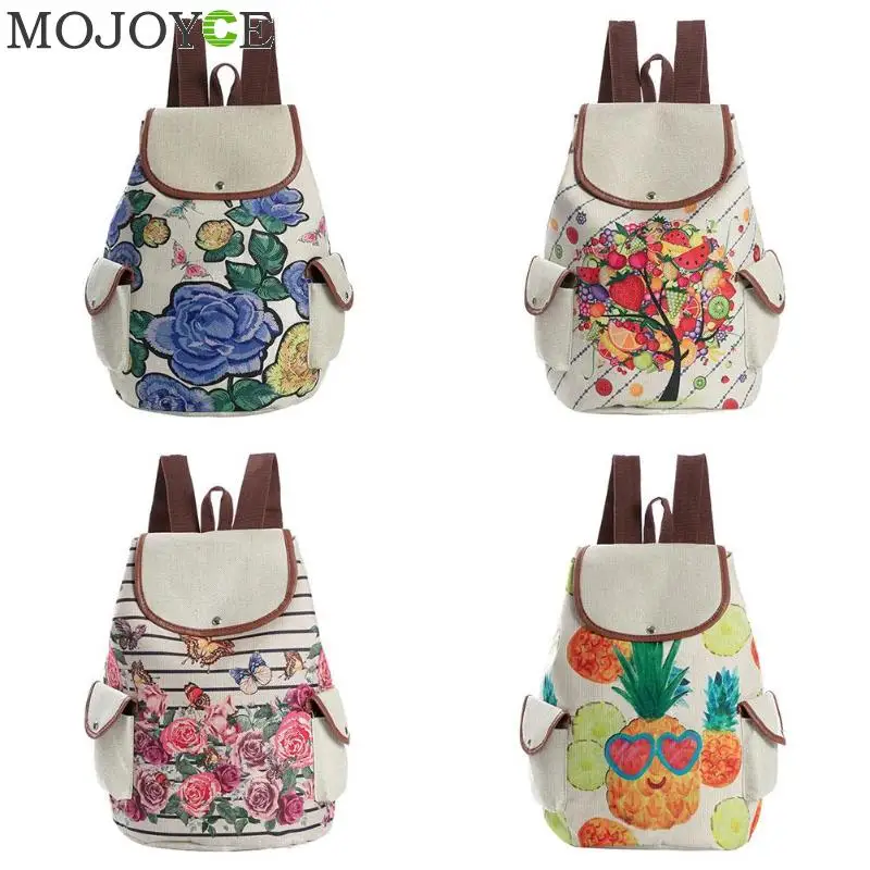 

Fashion Girls Preppy Backpack Fruit Flower Print Bags Rucksack School Bag