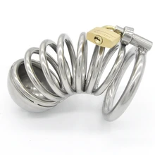 Long 304 Stainless Steel Cock Ring Male Chastity Device Cage With Padlock,Penis Sleeve Cover,BDSM Adult Games Sex Toys For Man long cock cage stainless steel chastity device cage with dilator urethral sounds new penis ring bdsm man prevent erection