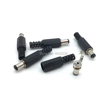 

2/5/10pcs DC Power Cable Plug 5.5*2.1MM 2.5MM Connectors Female Mount Socket Jack Plug Wire Terminals Adapter 9mm length