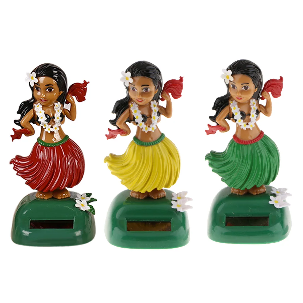 

Solar Powered Dancing Hula Girl Swinging Bobble Toy Shaking Head Cartoon cactus Doll Automobile Solar Girls Toys For Children
