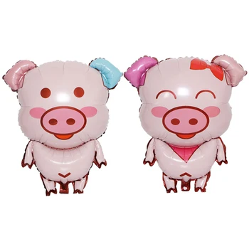

50pcs/lot Large Pig Foil Balloon Happy Chinese New Year Balloons K Baby Shower Birthday Party Decoration Children's Toys Gifts