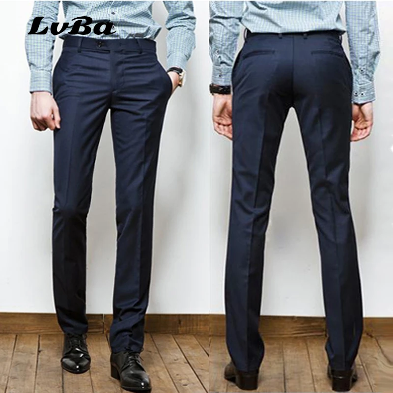 New Fashion Dress Pants Male Slim Fit Business Suit Pants Mens Formal Pantalon Engagement Wedding Suit Pants Popular