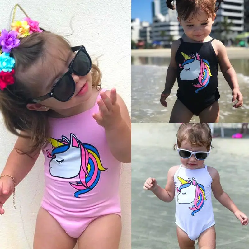 2018 7 Styles Baby Swimwear Cartoon Unicorn Swimsuit One Piece Swimsuit
